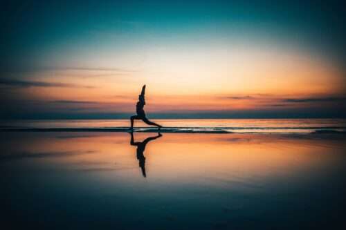 Yoga pose beach