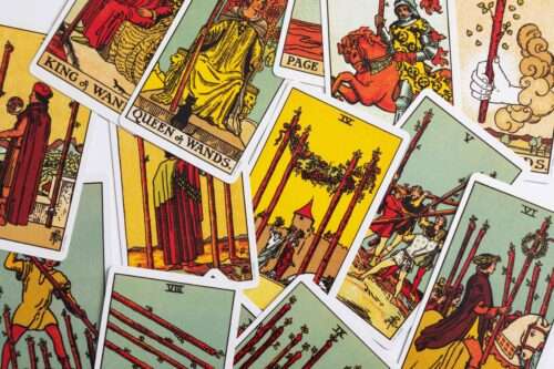 Tarot RWS cards scatter